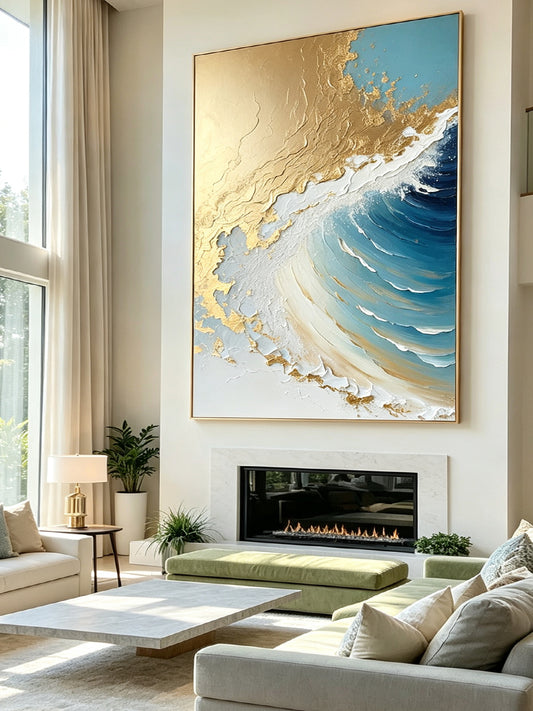 Hand-Painted Ocean Wall Decor