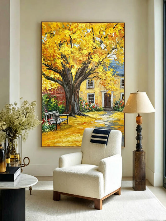 Hand-drawn landscape painting