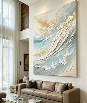 Hand-Painted Abstract Ocean Decorative Painting