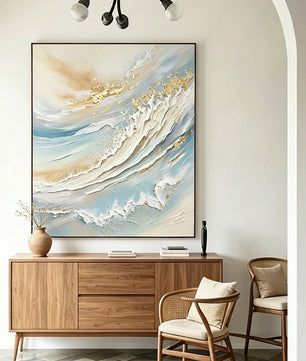 Hand-Painted Abstract Ocean Decorative Painting