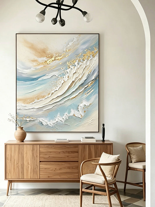 Hand-Painted Abstract Ocean Decorative Painting