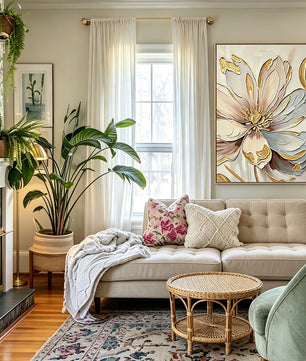 Hand-drawn floral paintings
