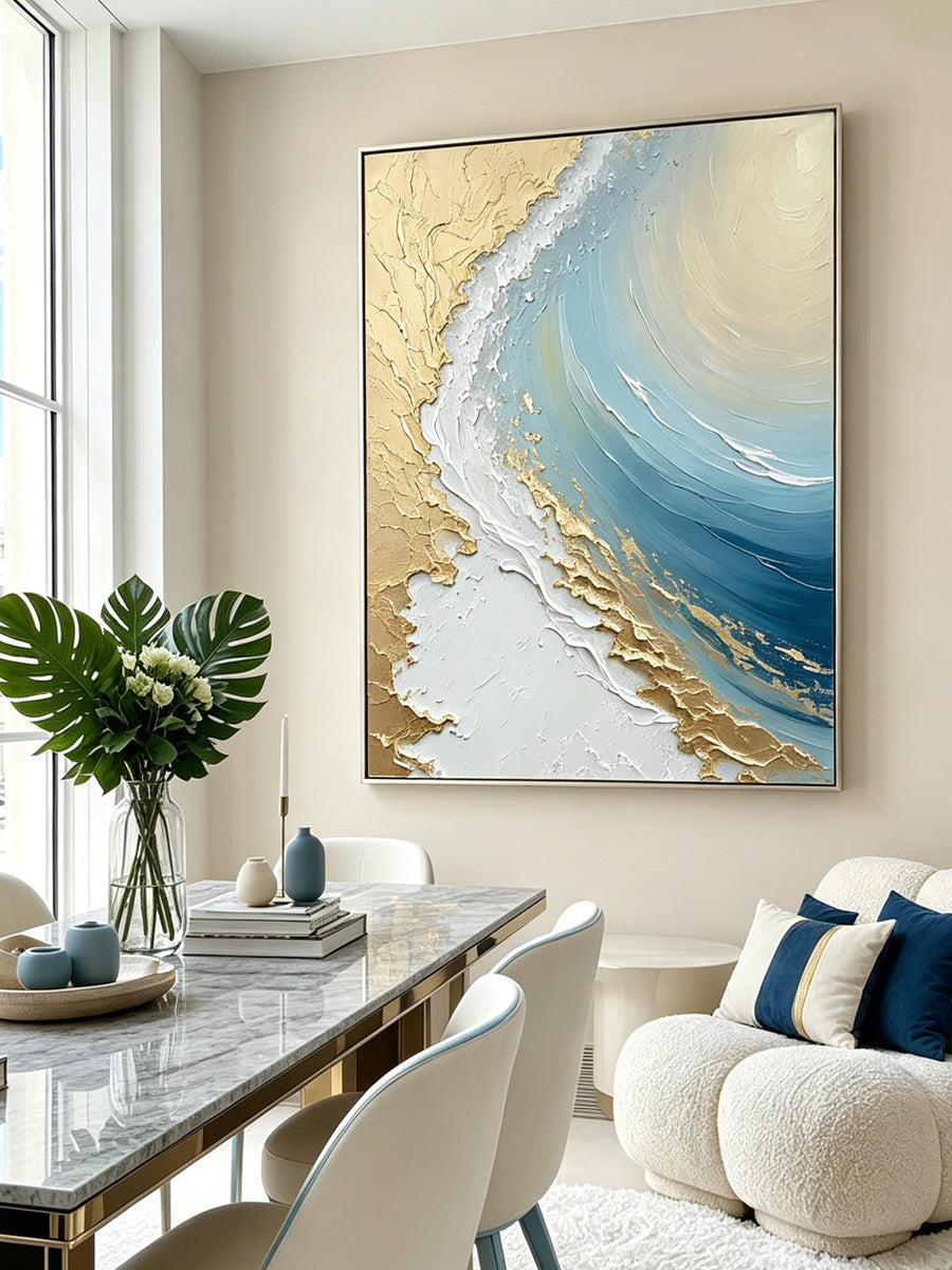 Hand-Painted Ocean Wall Decor