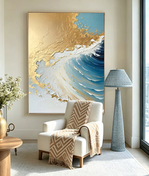 Hand-Painted Ocean Wall Decor