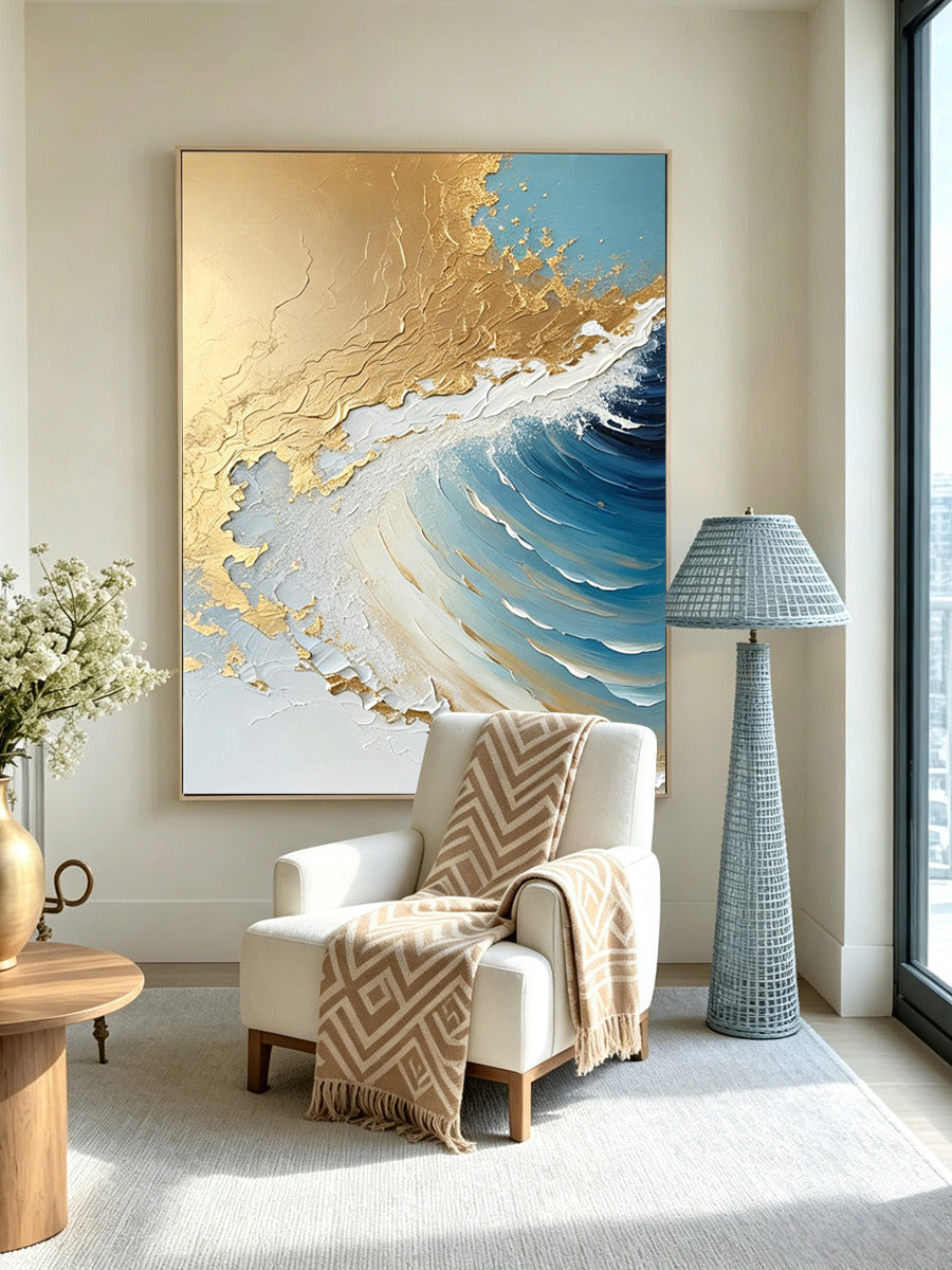 Hand-Painted Ocean Wall Decor