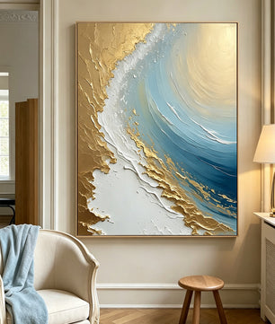Hand-Painted Ocean Wall Decor