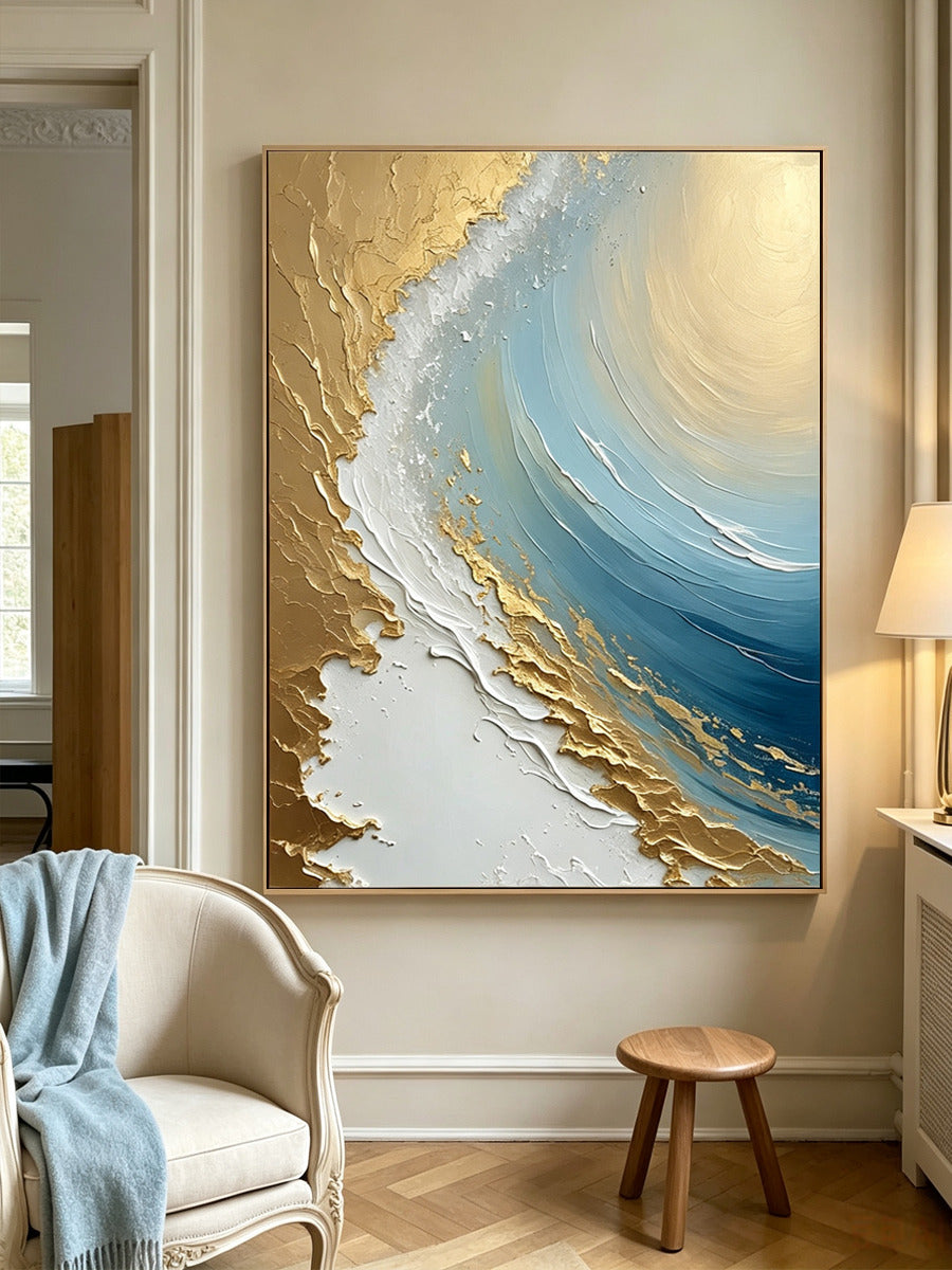 Hand-Painted Ocean Wall Decor