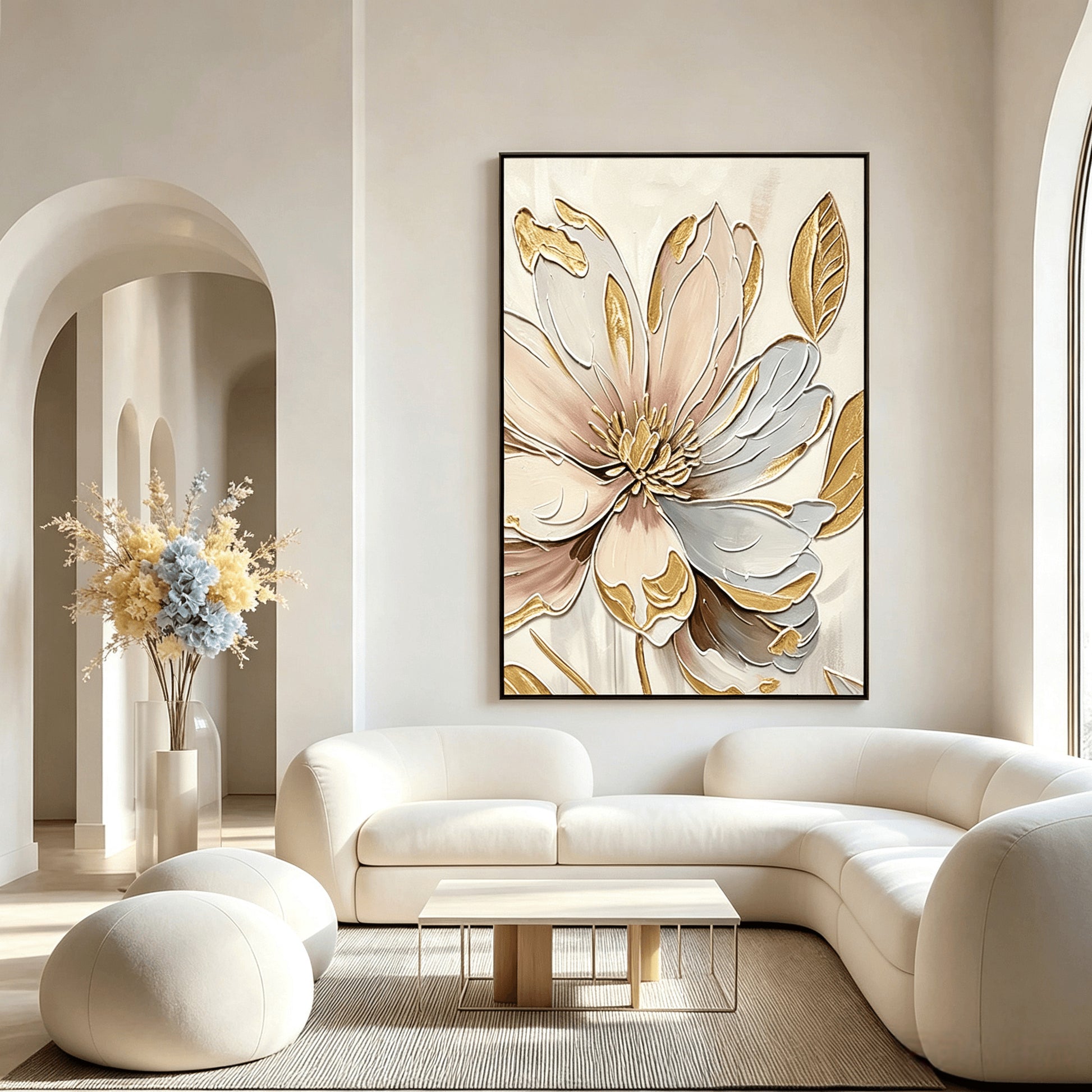 Hand-drawn floral paintings