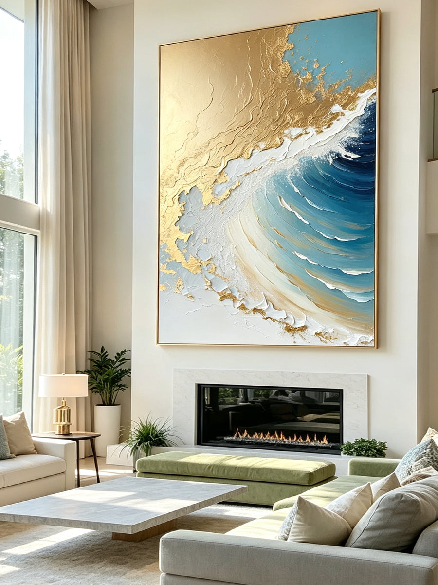 Hand-Painted Ocean Wall Decor