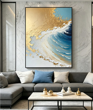 Hand-Painted Ocean Wall Decor