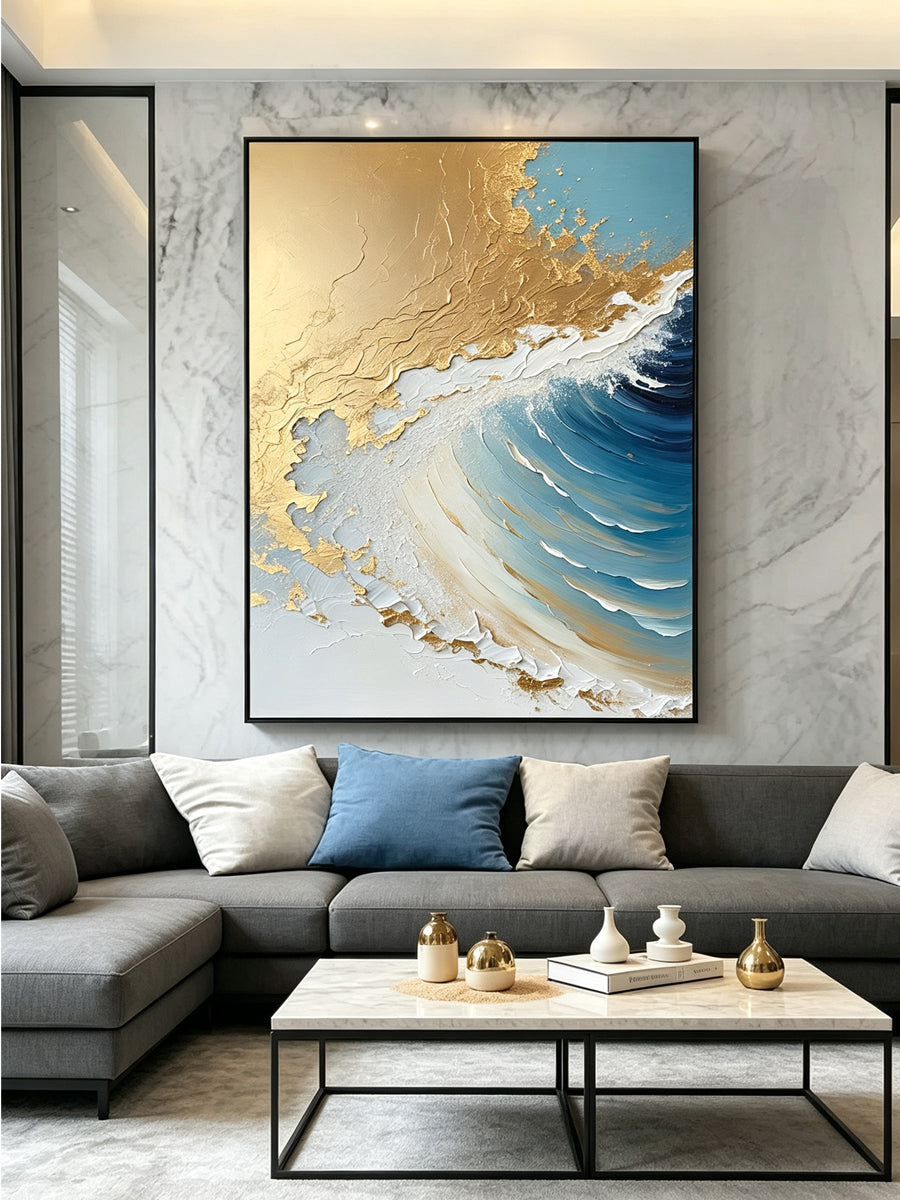 Hand-Painted Ocean Wall Decor