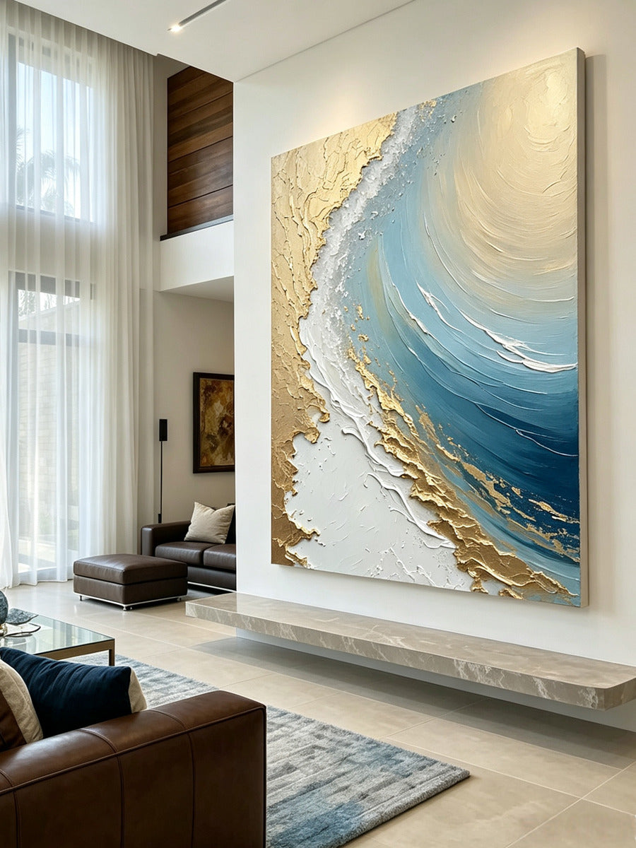 Hand-Painted Ocean Wall Decor