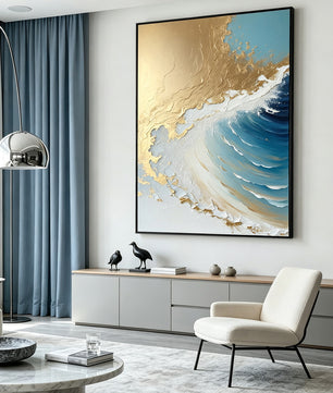 Hand-Painted Ocean Wall Decor