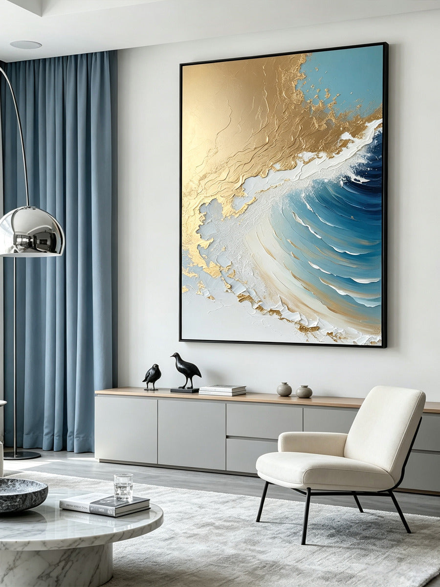 Hand-Painted Ocean Wall Decor