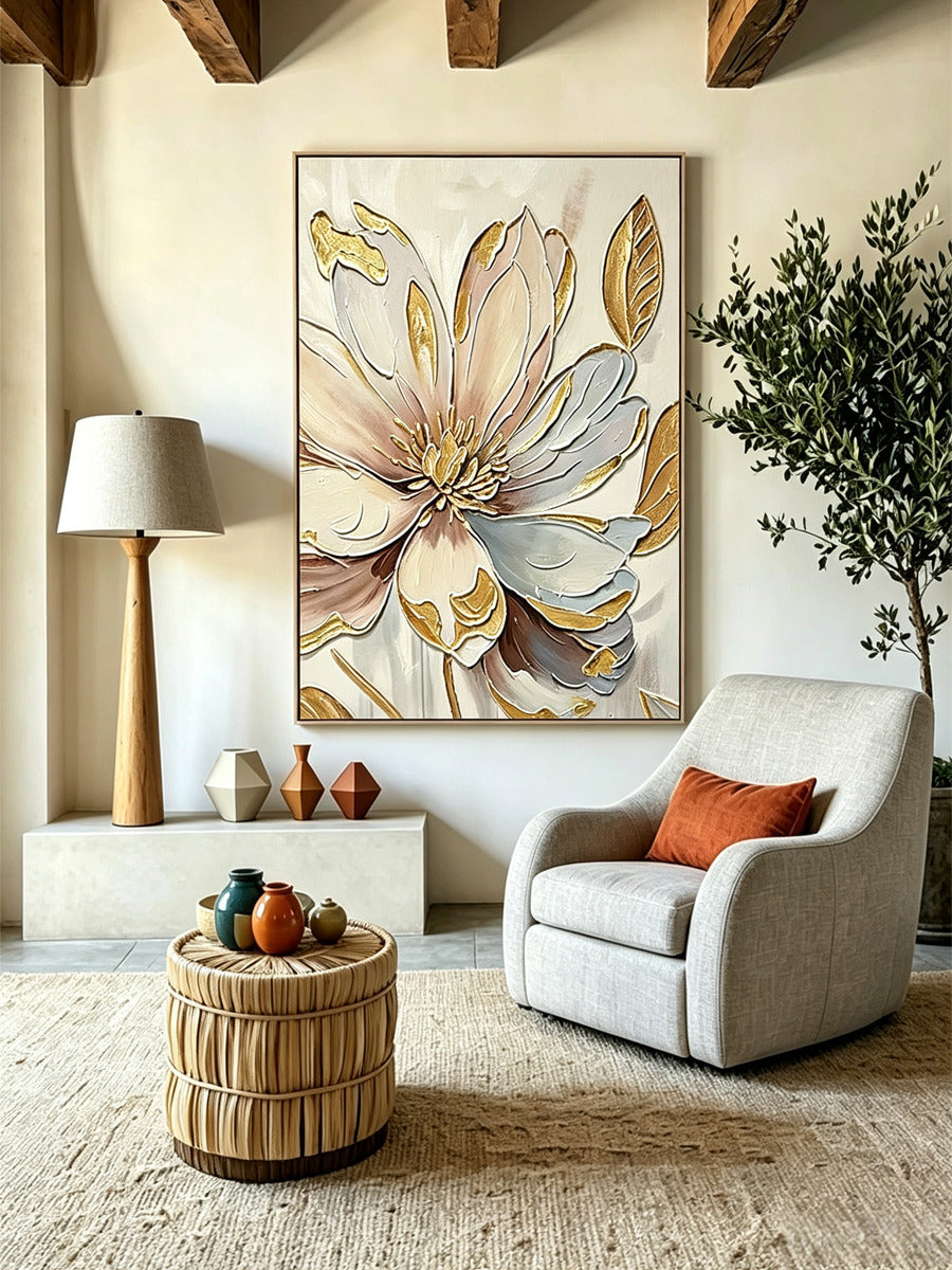 Hand-drawn floral paintings