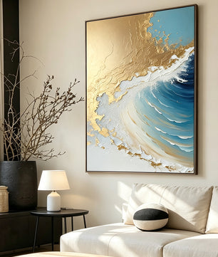 Hand-Painted Ocean Wall Decor