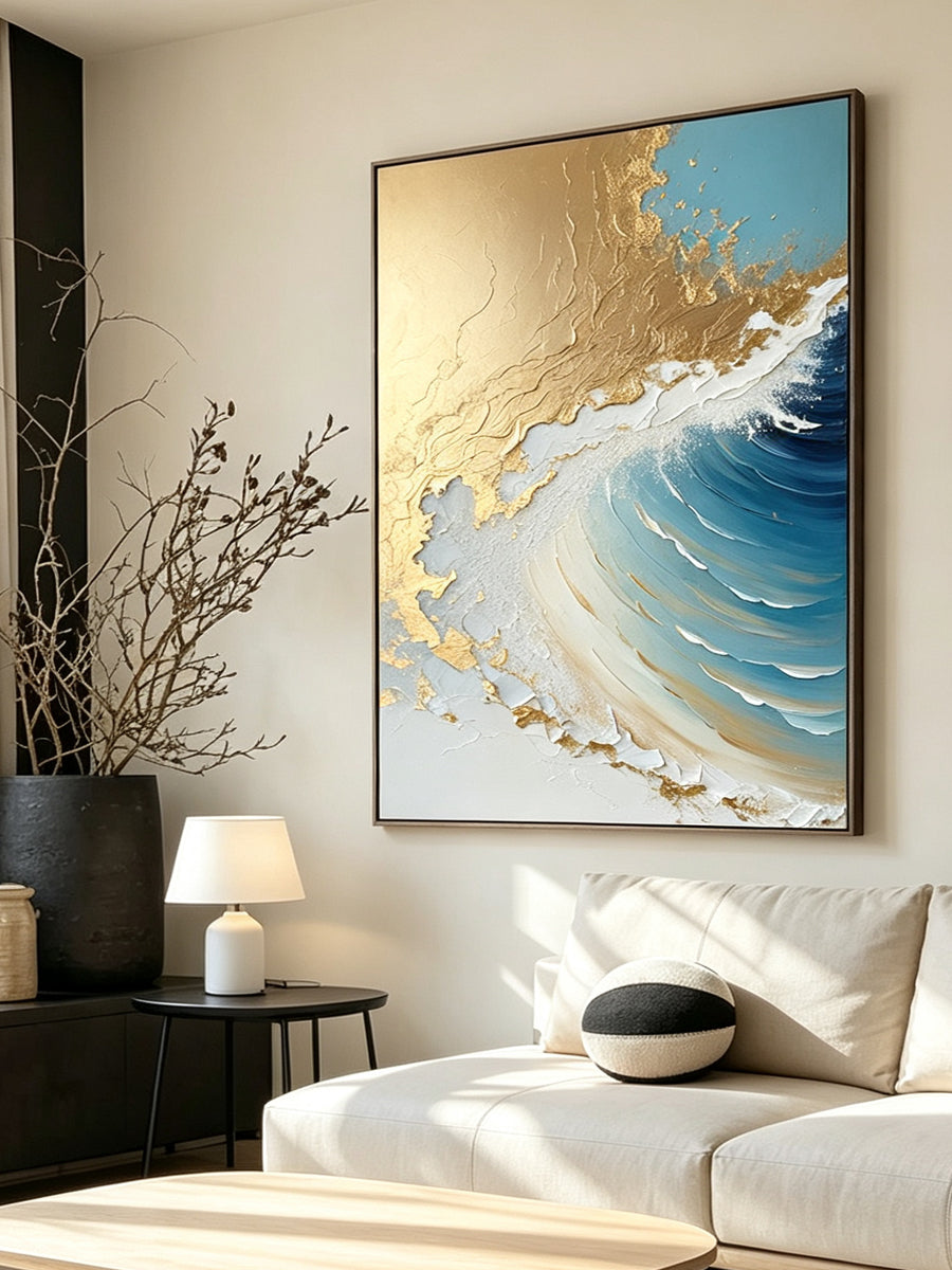 Hand-Painted Ocean Wall Decor