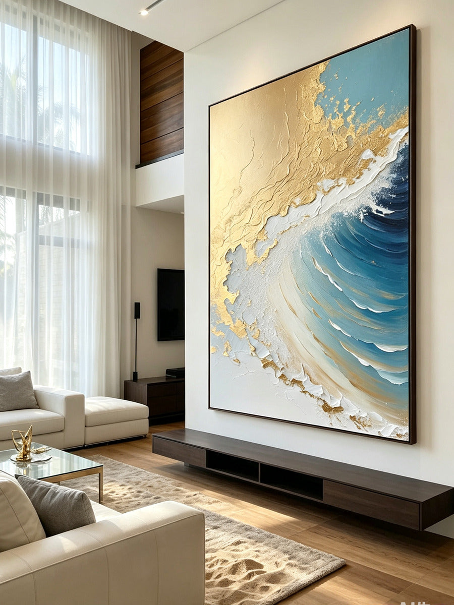 Hand-Painted Ocean Wall Decor