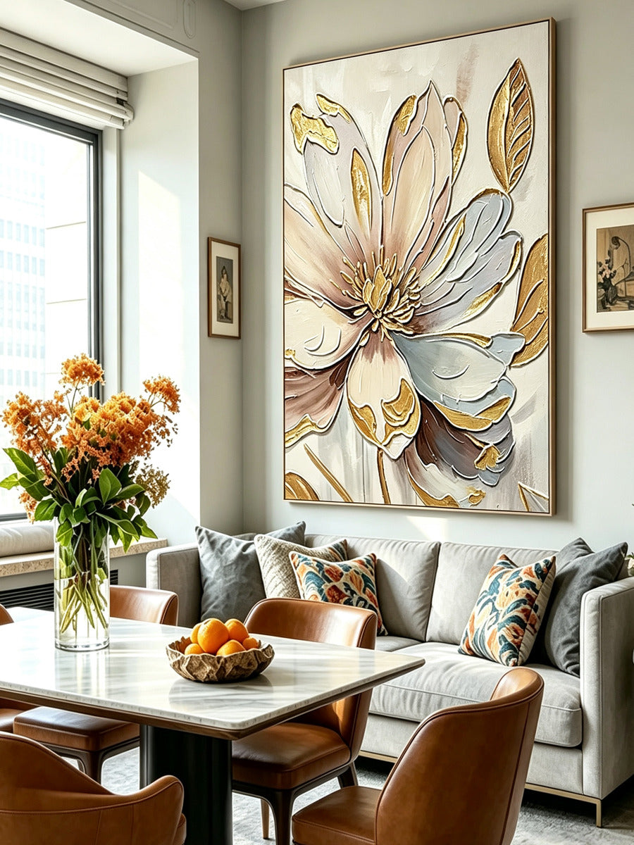 Hand-drawn floral paintings