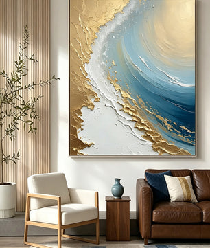 Hand-Painted Ocean Wall Decor