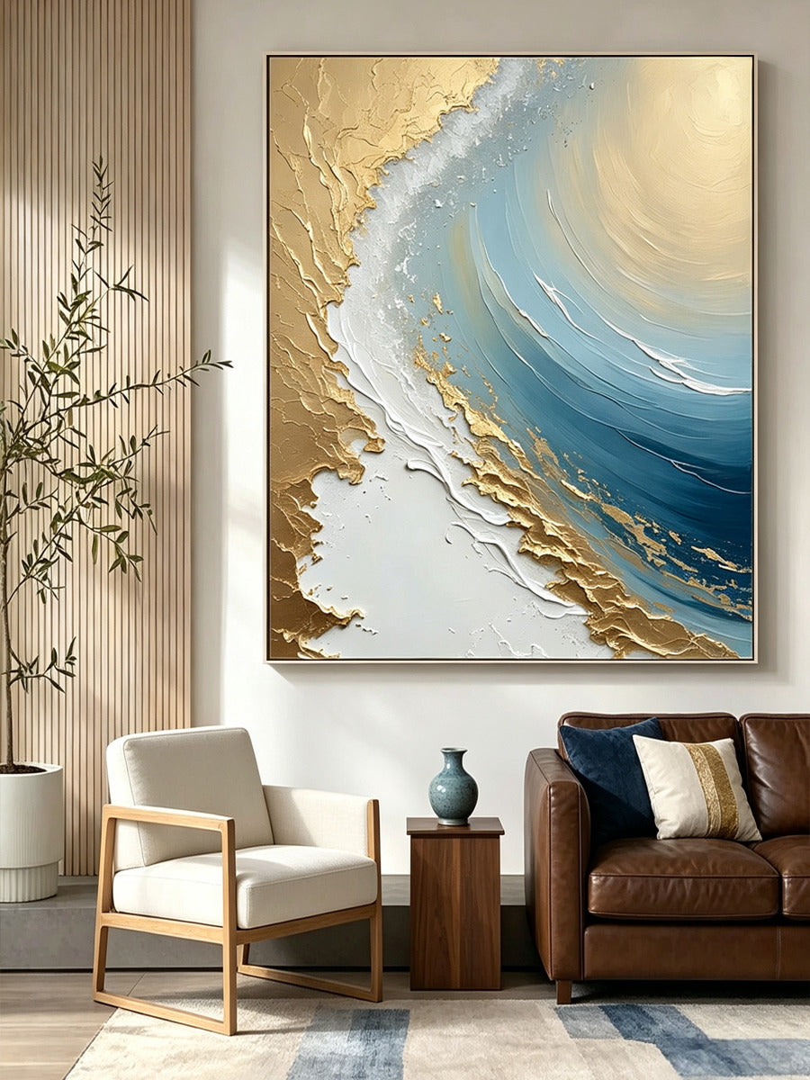 Hand-Painted Ocean Wall Decor