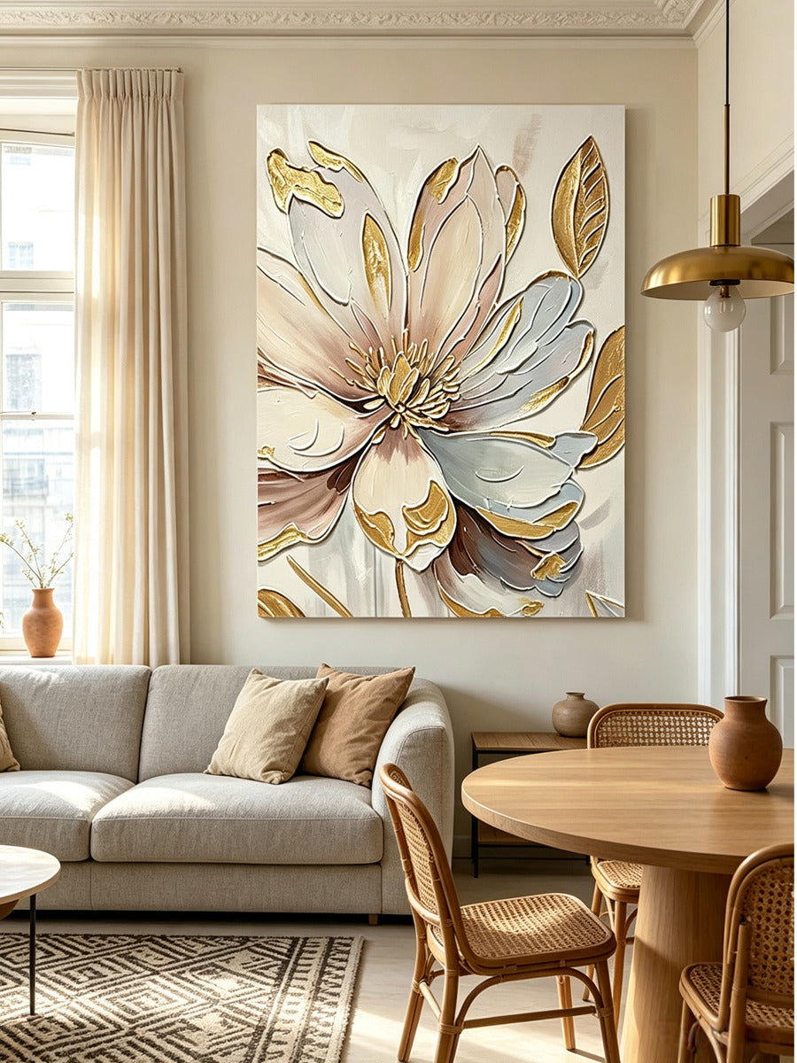 Hand-drawn floral paintings