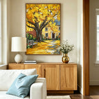 Hand-drawn landscape painting