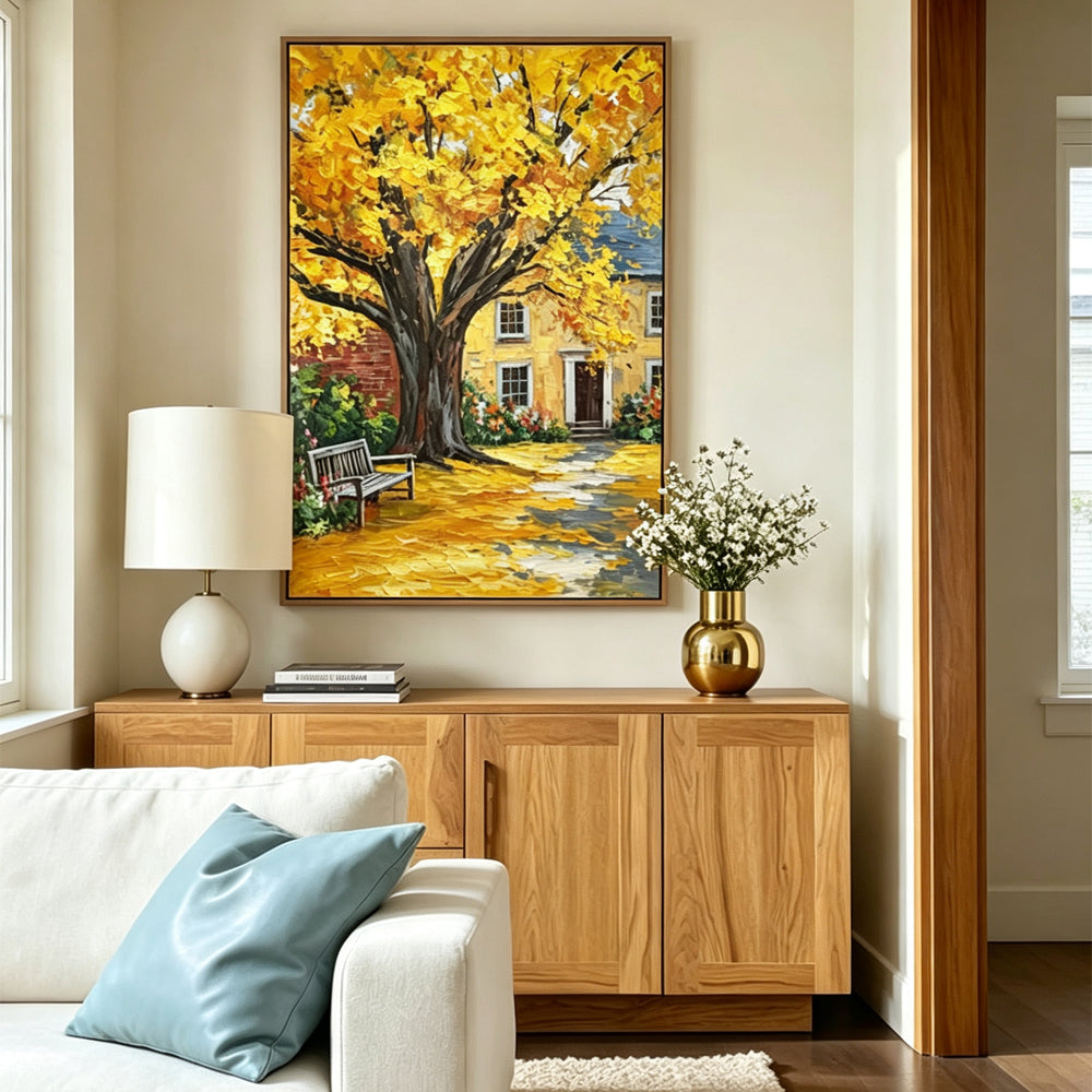 Hand-drawn landscape painting