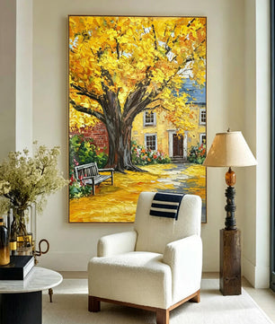 Hand-drawn landscape painting
