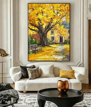 Hand-drawn landscape painting