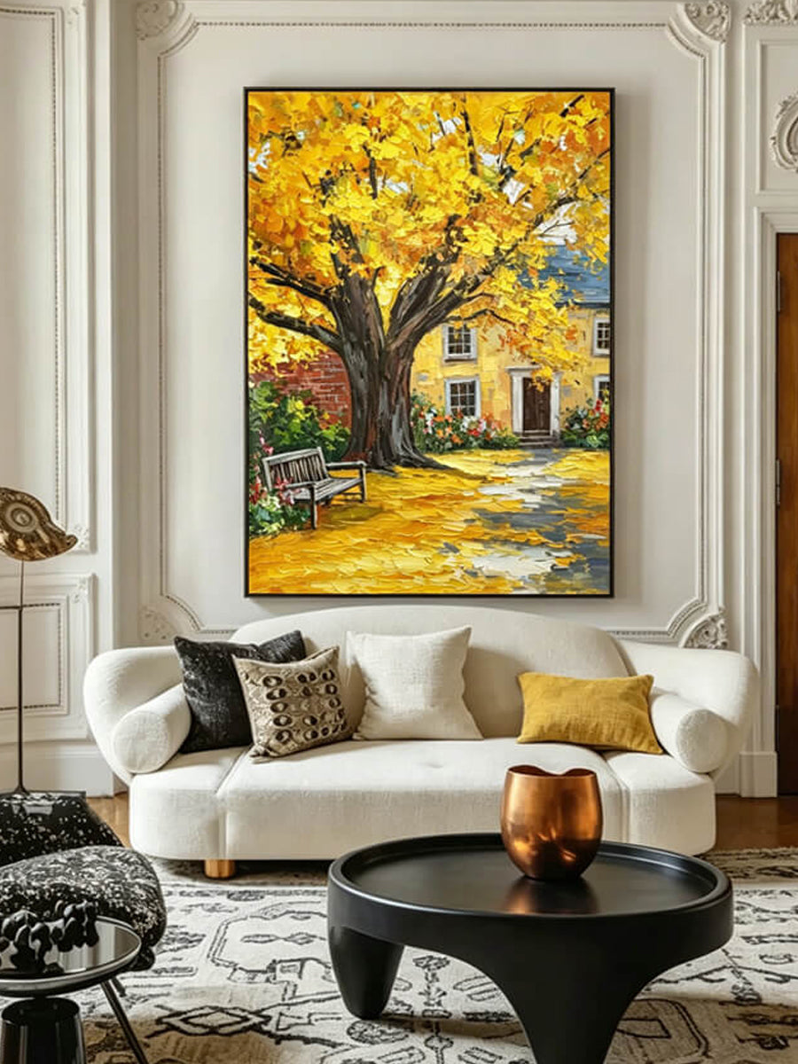 Hand-drawn landscape painting