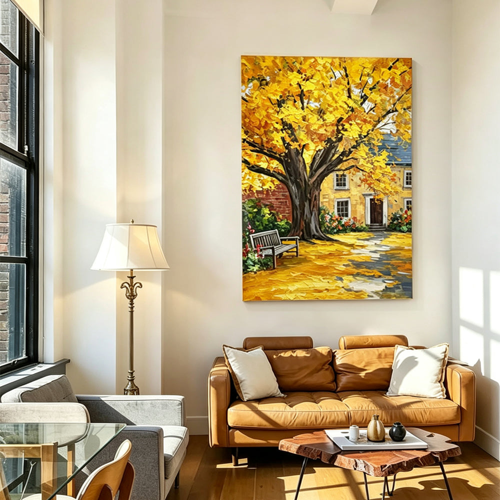 Hand-drawn landscape painting