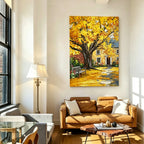 Hand-drawn landscape painting