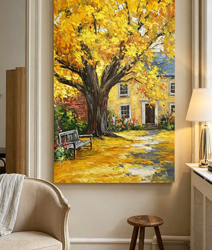Hand-drawn landscape painting