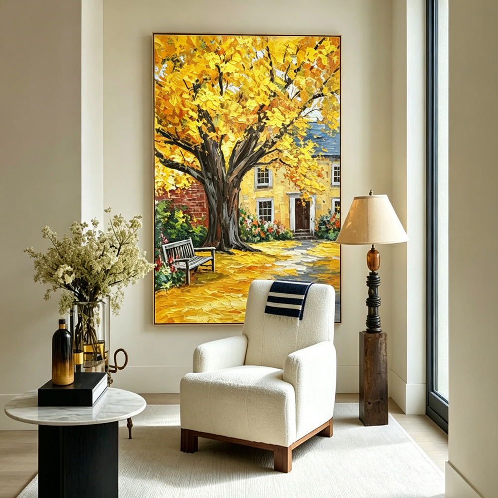 Hand-drawn landscape painting