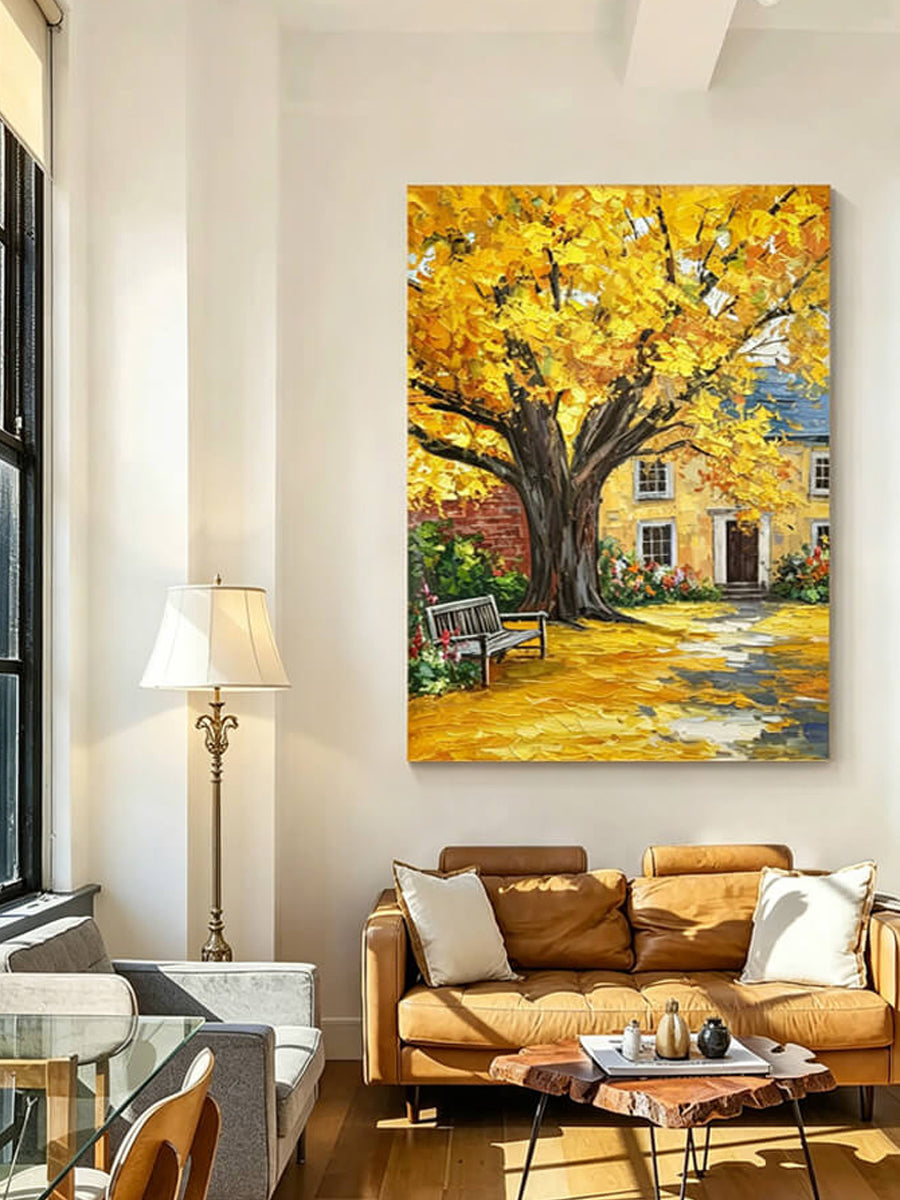 Hand-drawn landscape painting