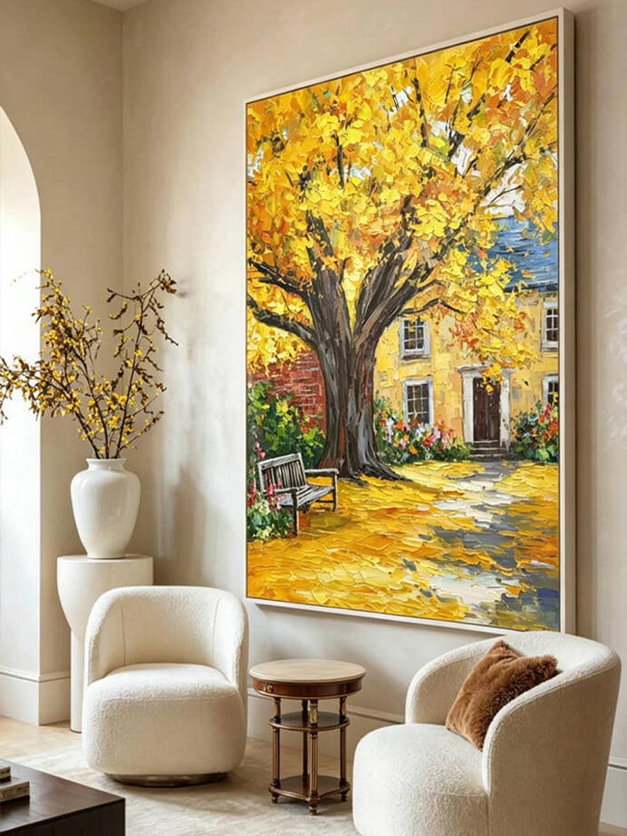 Hand-drawn landscape painting