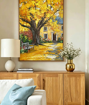 Hand-drawn landscape painting