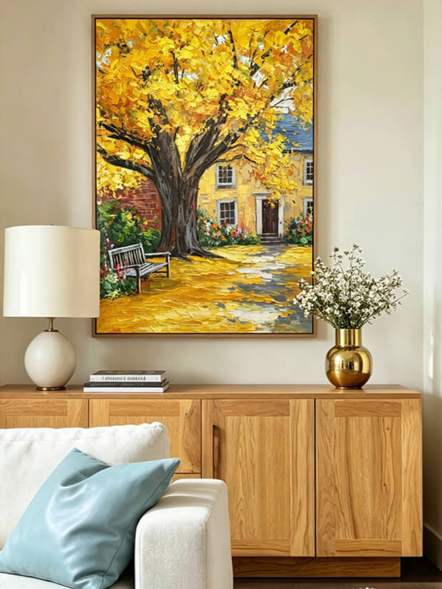 Hand-drawn landscape painting