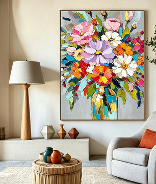 Hand-drawn floral paintings