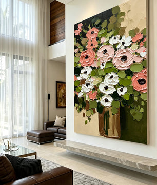 Hand-drawn floral paintings