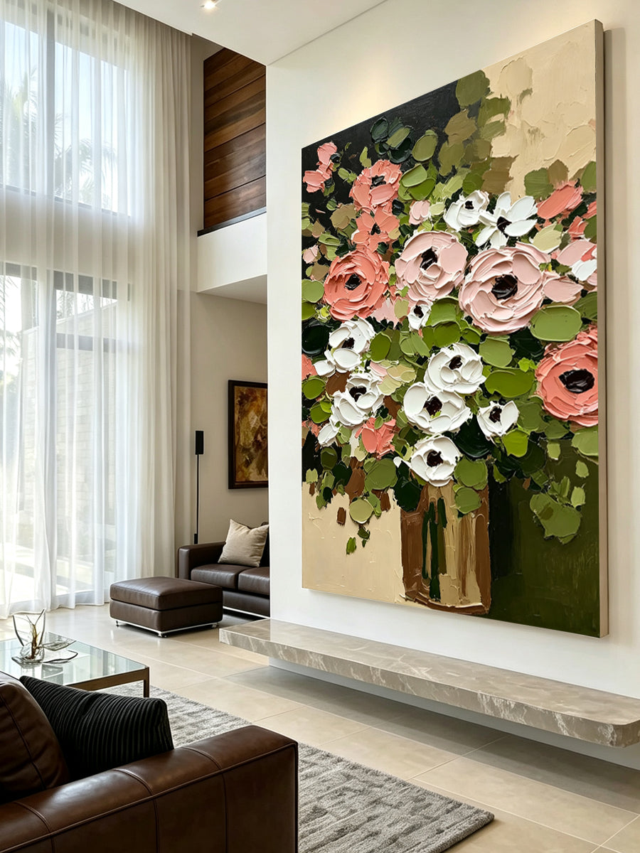 Hand-drawn floral paintings