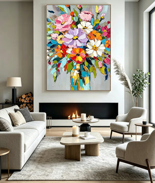 Hand-drawn floral paintings