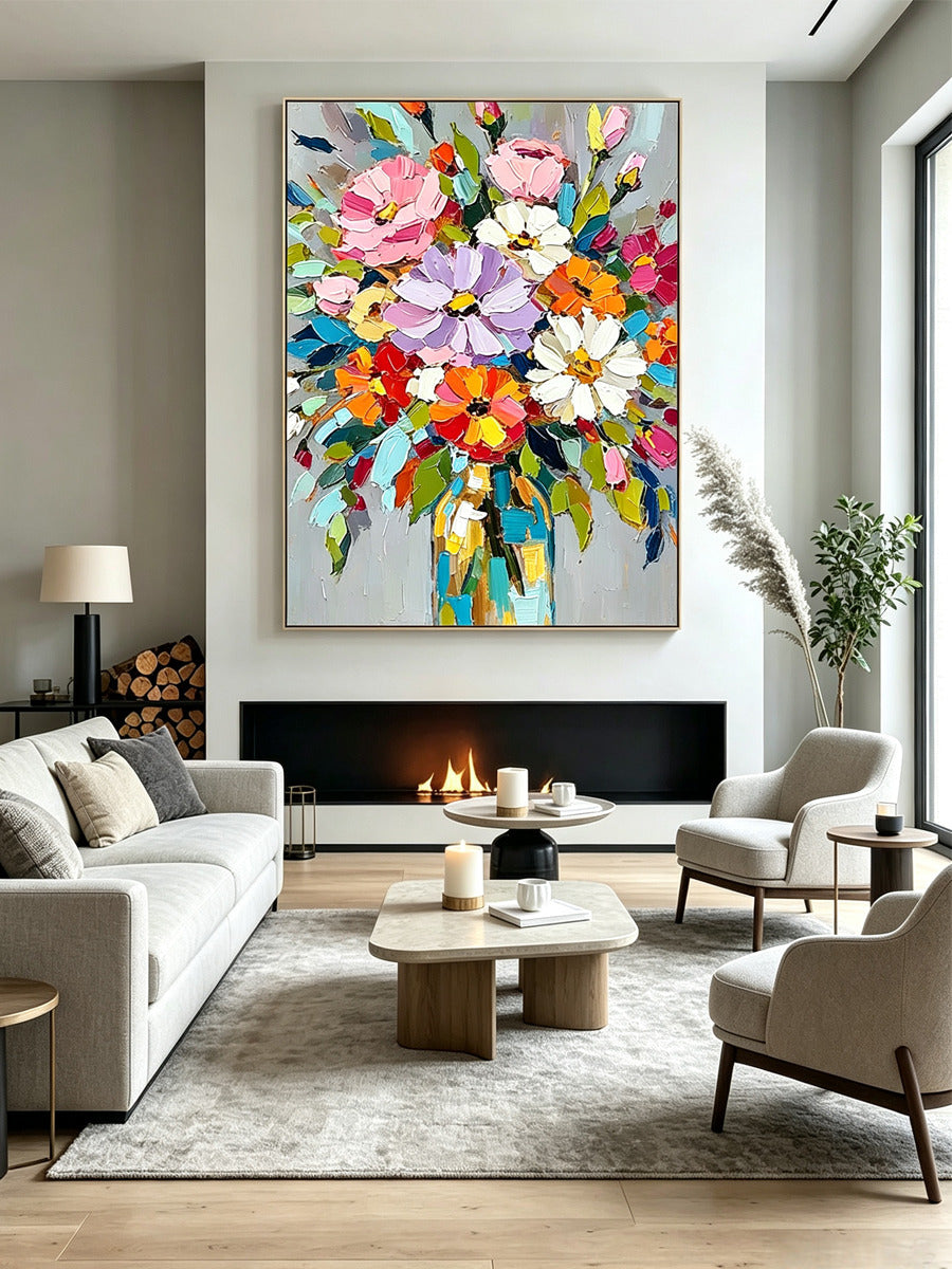 Hand-drawn floral paintings