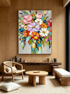 Hand-drawn floral paintings