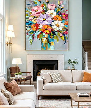 Hand-drawn floral paintings
