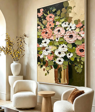 Hand-drawn floral paintings