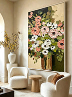 Hand-drawn floral paintings
