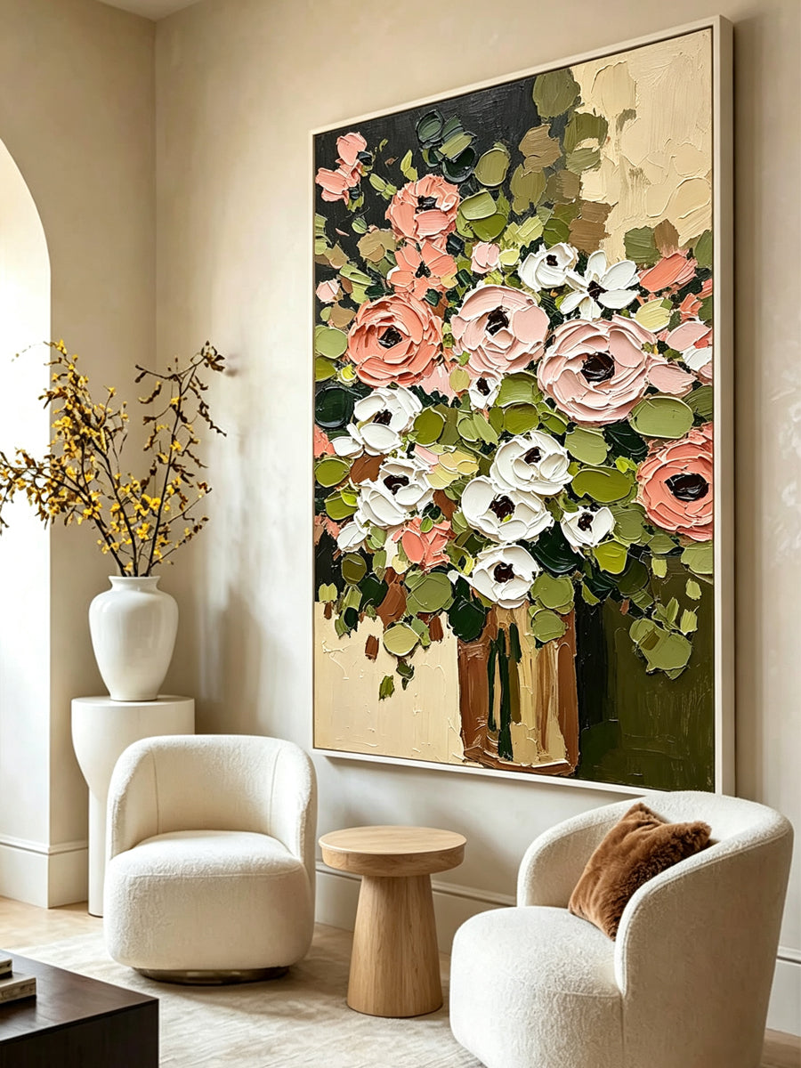 Hand-drawn floral paintings