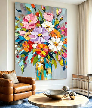 Hand-drawn floral paintings